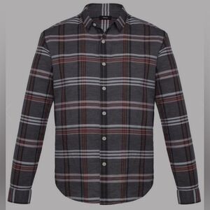 Theory Men's linen  Relaxed Madras Shirt size L
